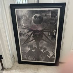 Nightmare Before Christmas Picture Wall Art with Frame