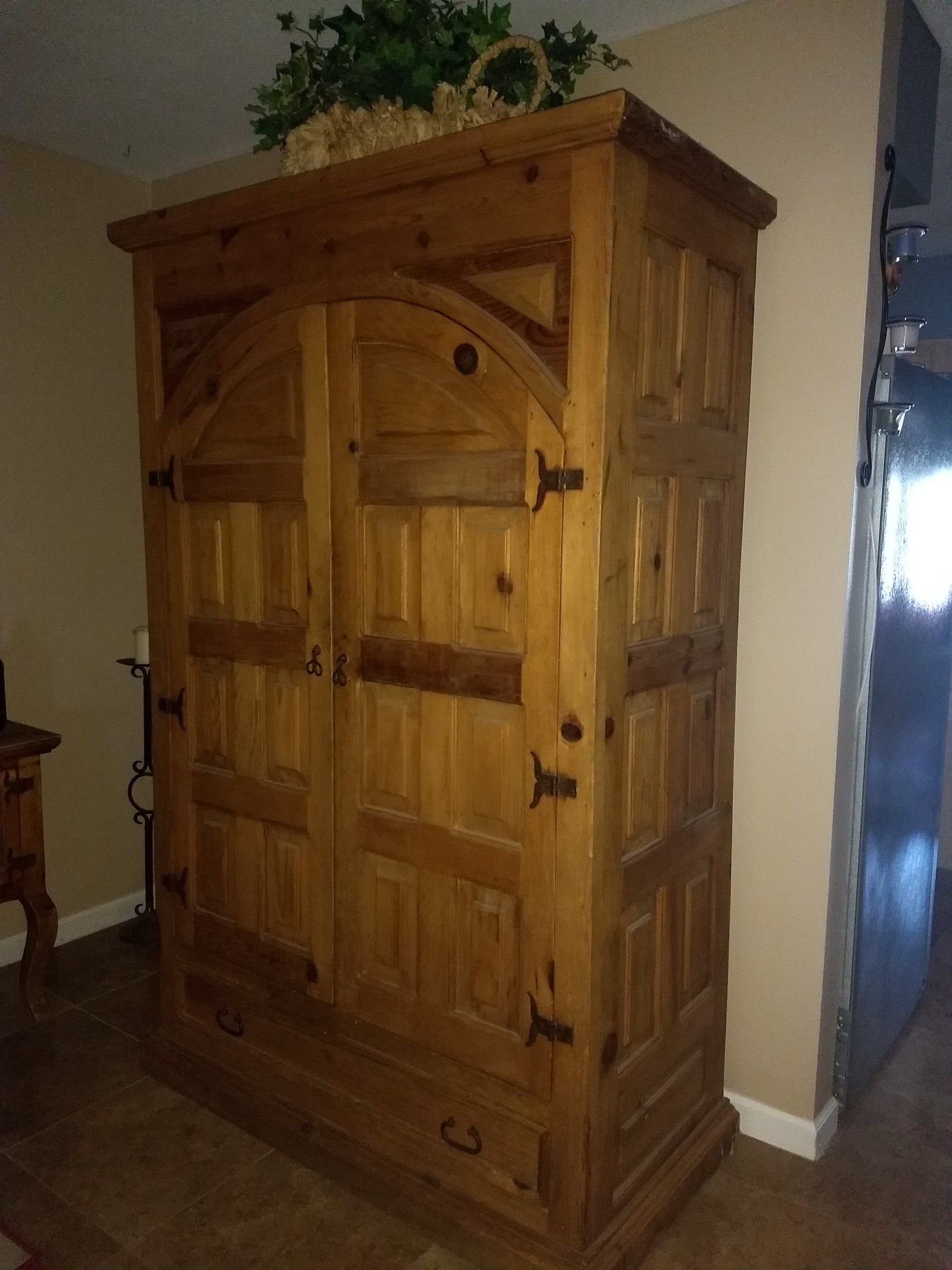 Rustic Pine Armoire.