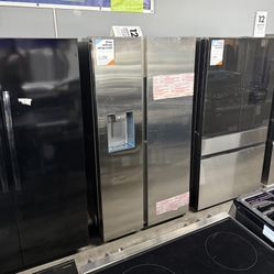 Samsung - 27.4 Cu Ft Side By Side Refrigerator With Water Dispenser & Icemaker In Stainless Steel 🩶