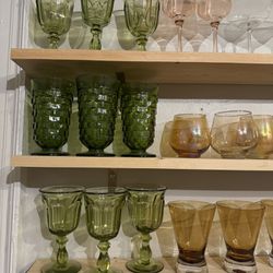 Green Vintage Glassware 
