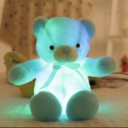 Plush Light Up Teddy Bear, Rotates Through 7 Colors 