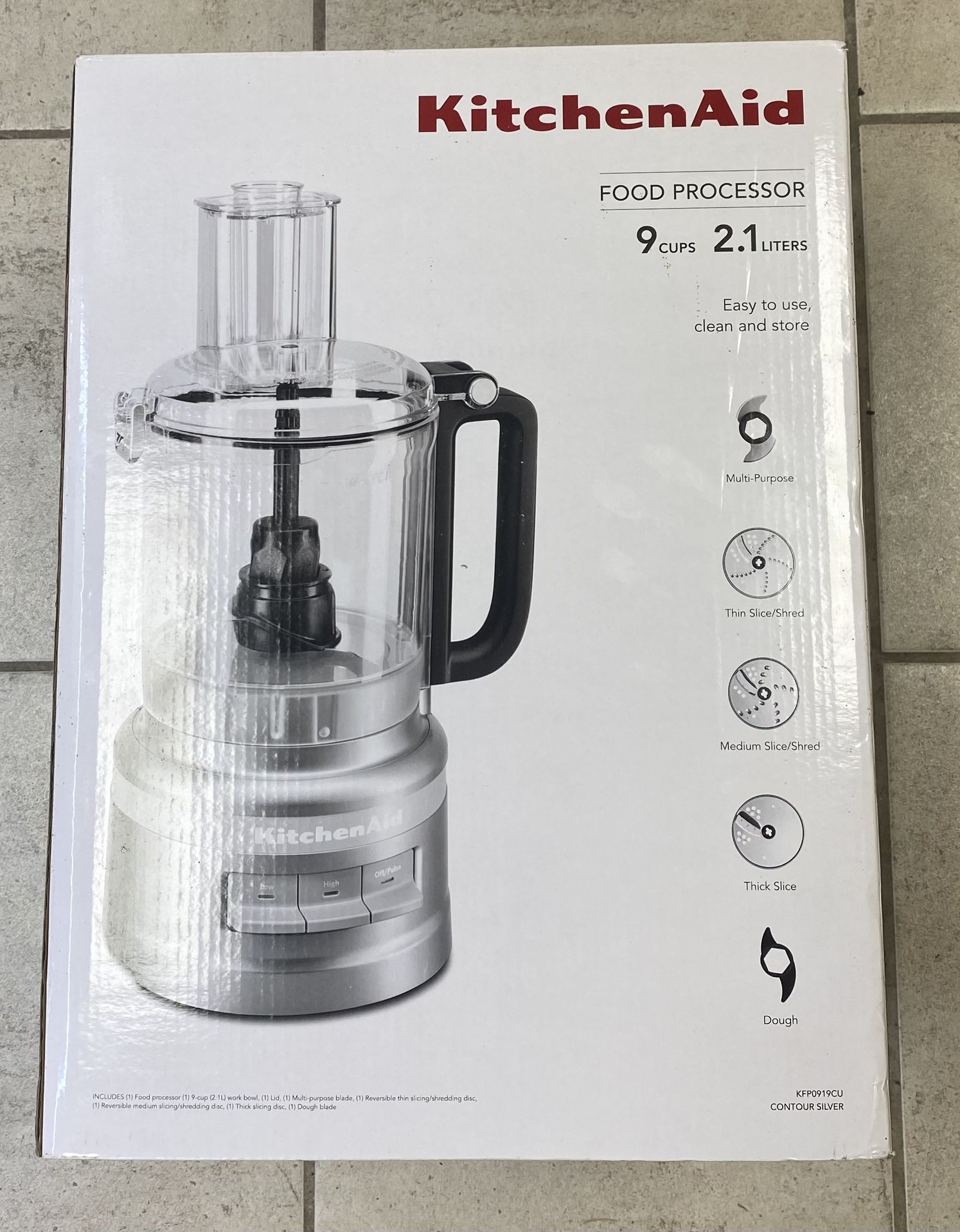 Open Box, Never Used! KitchenAid KFP0919CU Food Processor 1011901-1