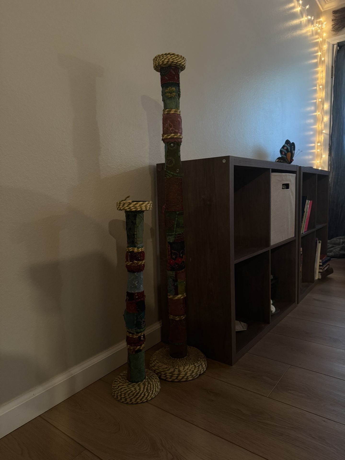 Boho Candle Holders – Tall 43” & 24” Pair – Unique & Colorful