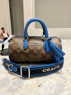 Coach Lacey Crossbody In Signature Canvas Silver racer blue Shoulder Bag NWT