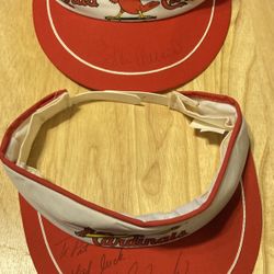 Autographed Stan Musial/Lou Brock Sunvisors