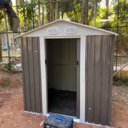 Sales $250!!! Metal L 4’x W 6.5’ x H 6’ Storage Shed Yard Lawn Garden tools 4x6 storage 