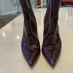 Michael Kors Womens Keke Red Snakeskin Shoes