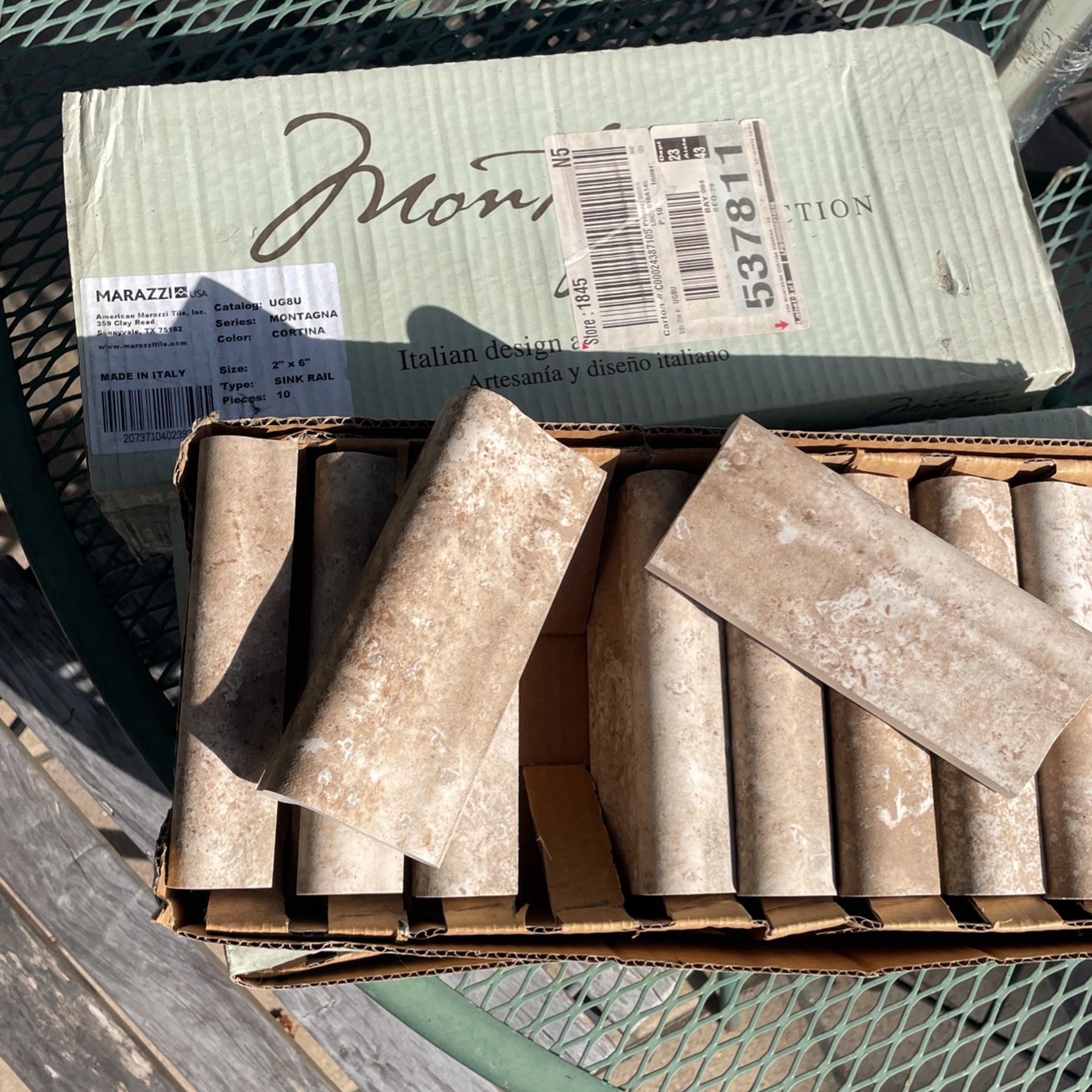 Matazzi Tile Italy Sink Rail 2x6 Montagna