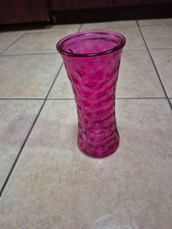 DPS Vintage Vase, Nina (Marked on bottom), Cranberry, Textured Design