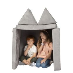 Huddle Customizable Kids Play Foam Couch, Grey, 4 Pieces, for Toddlers Ages 2+