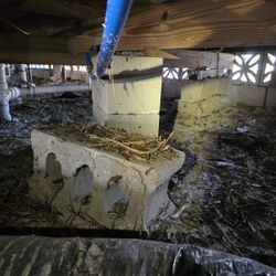 Does Your Mobile Home Look Like This Underneath We Can Help Tex Me At (contact info removed)  Vapor Barrier And Insulation ,leveling And Piers
