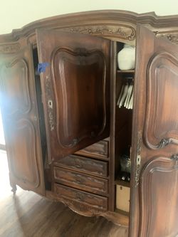 Antique Wedding Armoire wood