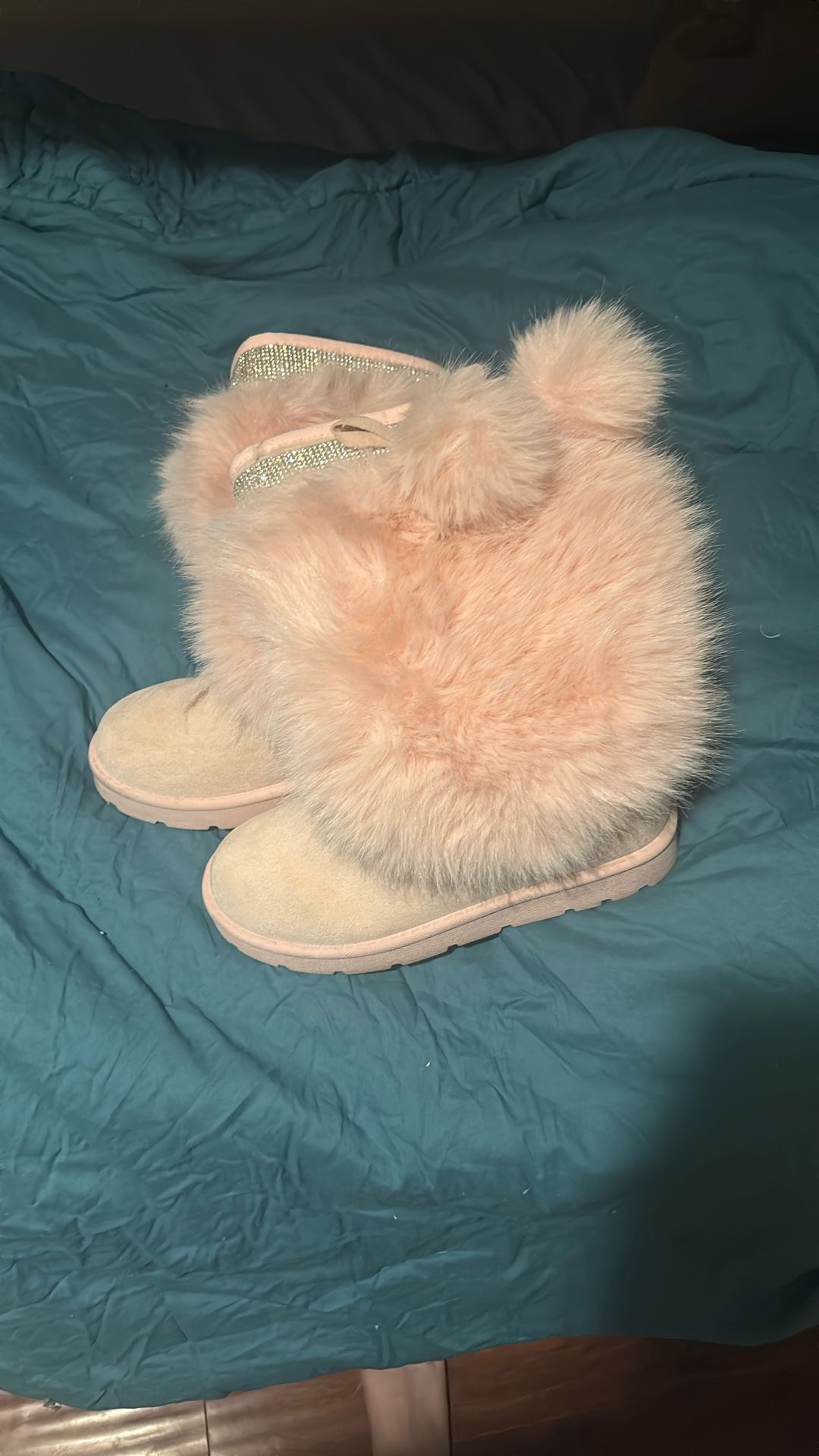Pink Fur Boots