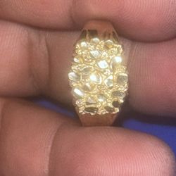 10K  Small Nugget Ring 