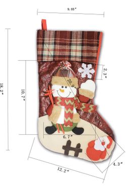Brand new Plaid Christmas Stockings, 21in 3D