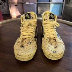 Vans X Peanuts Sk8 High Charlie Brown Maize Mens Size 11.5