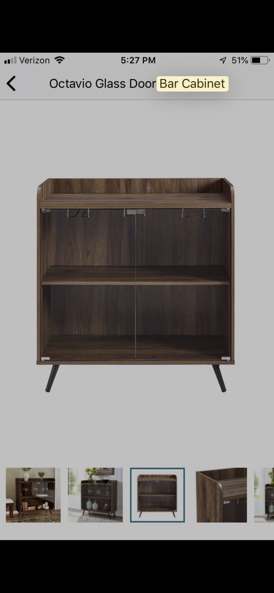 Bar Cabinet With Three Rows If Glass Racks