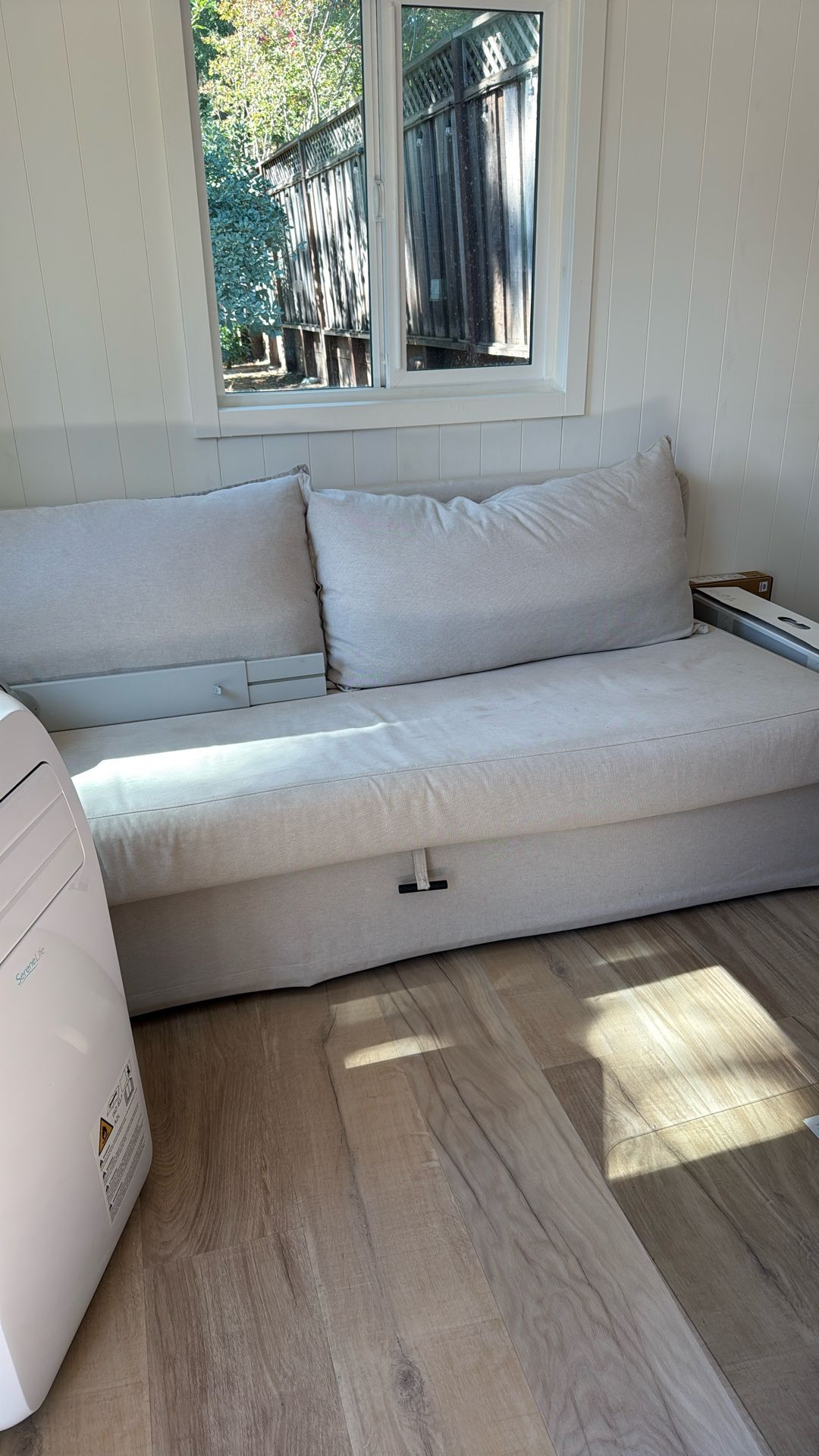 IKEA Himmene Three seat Sofa Bed Futon Beige with storage space