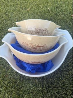 Vintage Pyrex Forest Fancies Cinderella Mixing Bowl Set of 4