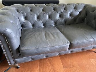 Leather Chesterfield Loveseat
