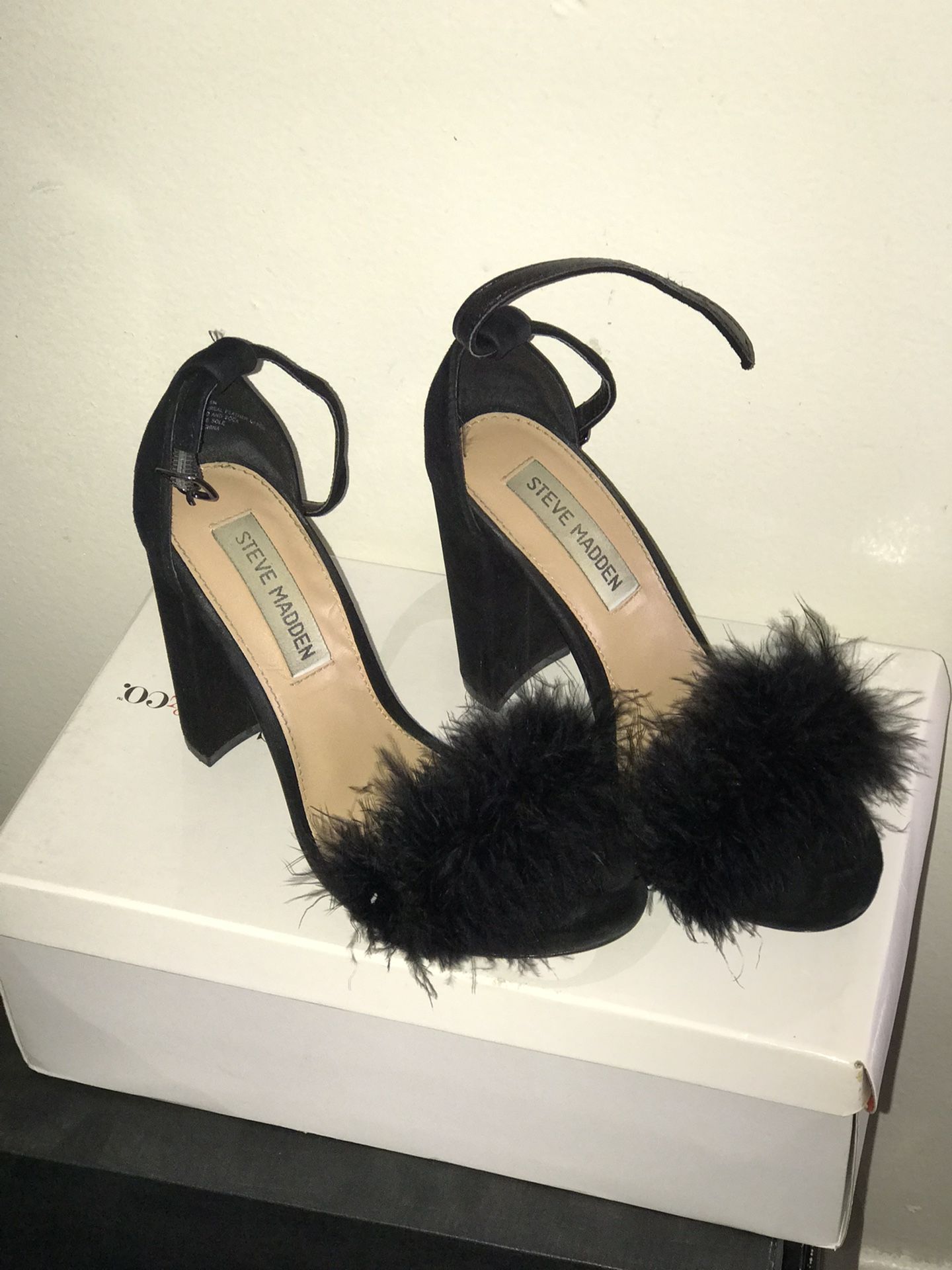 Black Fur Heels