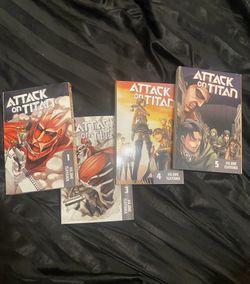 Volume 1,3,4,and 5 Attack On Titan Mangas