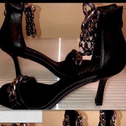 Forever 21 Chains-open toe zip up heel NEW Size 