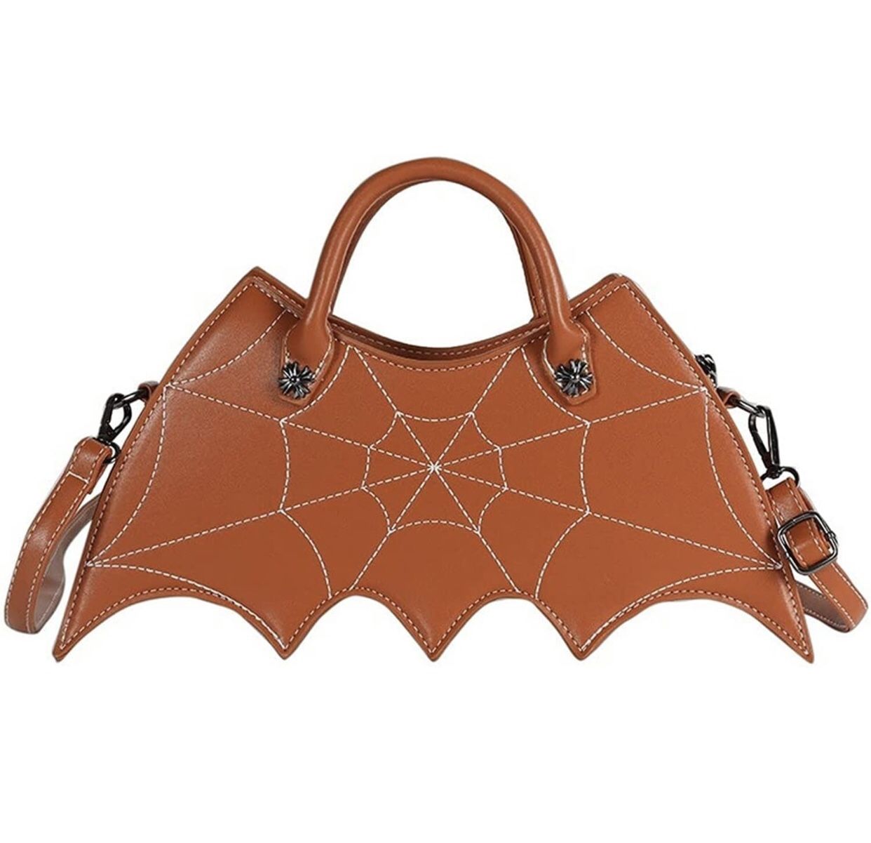 Women Girls Halloween Pumpkin Bat Wing Spider Web Cute Ghost Purse PU Crossbody-Brand New