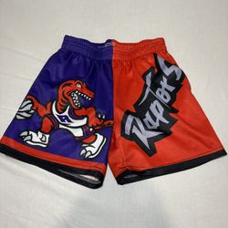 Vintage Toronto Raptors Basketball Shorts - Purple/Red 90s