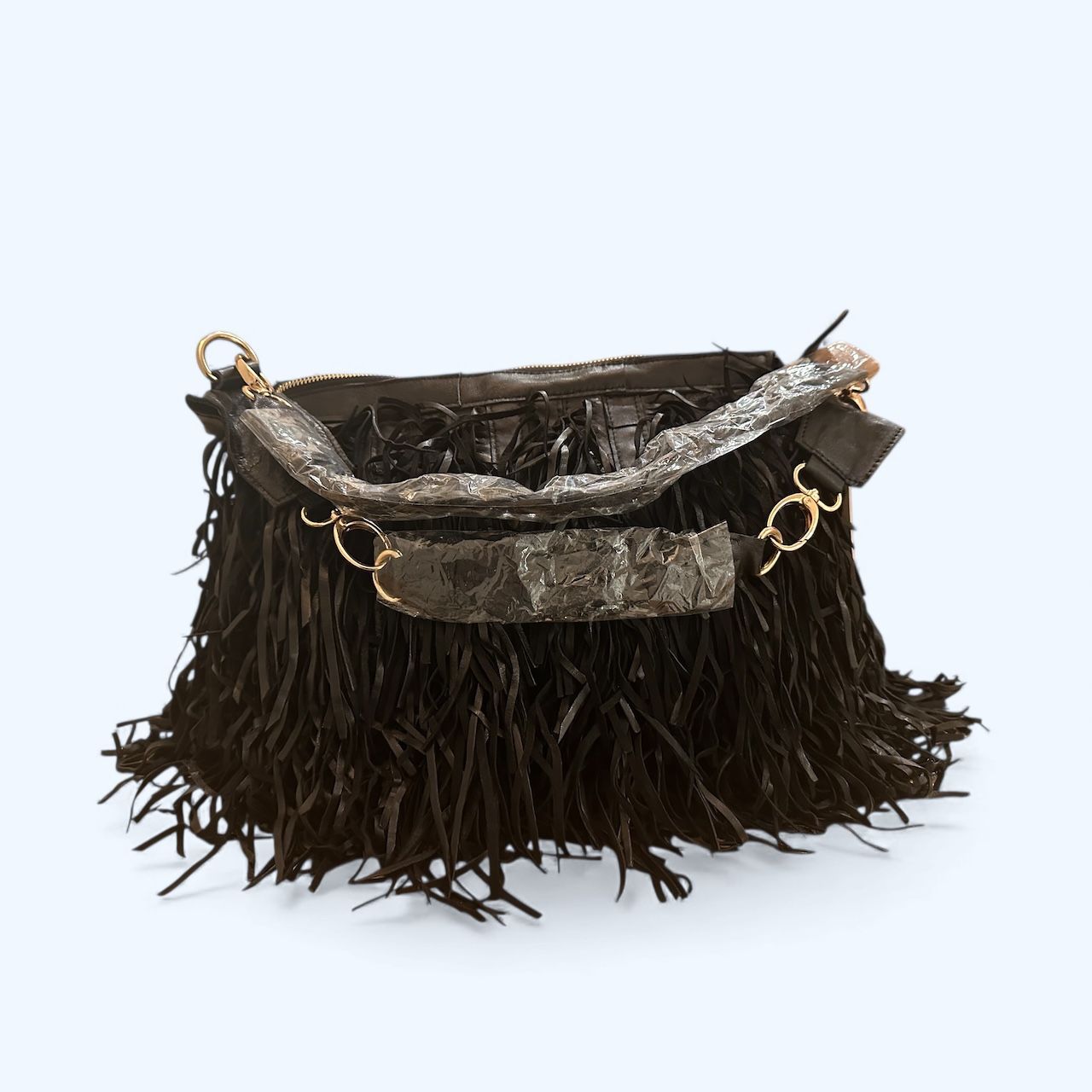 Charmes Black Fringe Genuine Leather Shoulder Bag, MSRP $159