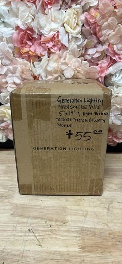 Generation Lighting Maison De Ville 5 in. W x 14 in. H 1-Light British Bronze French Country Sconce with Crystal and Bead Accents