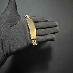 18K Gold filled Miami cuban link name plate ID bracelet