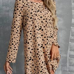 Women Bow Print Dress