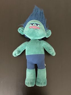Build A Bear Trolls Dreamwork Branch Blue Haired Troll 22" Grumpy BAB *See Pics*