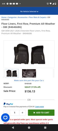 Genuine GMC Accessories Rubber Bed Mat – New & Factory Sealed – Part #(contact info removed)1