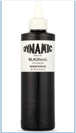 Dynamic Color Black Tattoo Ink, Made in USA Since 1990, 8 oz Sterilized and lot-numbered for full traceability; established American brand trusted by 