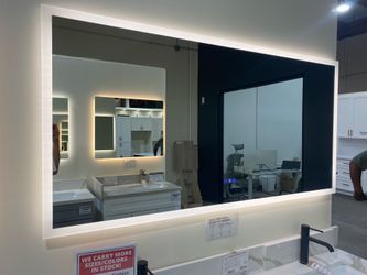 60 in. W x 28 in. H LED Wall Mirror for Bathroom, Bathroom Vanity Mirror with Lights, Defogging, Col