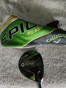 Callaway Epic Flash 3+ Wood golf club. X-stiff