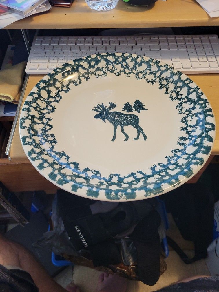 Vintage Folk Craft Moose Country 12" Chop Plate Or Platter