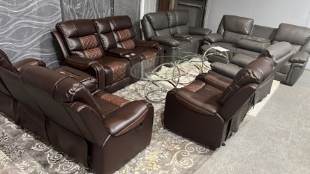 Two tone brown phoenix sofa set $1349
