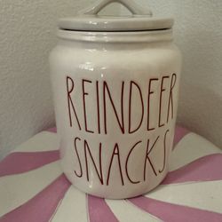 RAE DUNN REINDEER SNACKS CANISTER