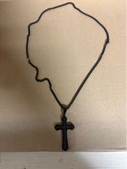 Black silver cross chain