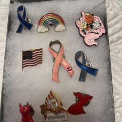 Pin Collection- Rainbow, American, Pink Breast Cancer Ribbon 🎀 Etc. For $3