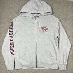 Busch Gardens Grey Zip Up Hoodie Womens Size L Authentic Original pocket hoodie  