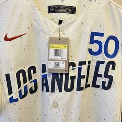 Dodgers Mookie Betts city Connect #50 beige jersey limited edition