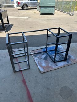 Metal desk frame