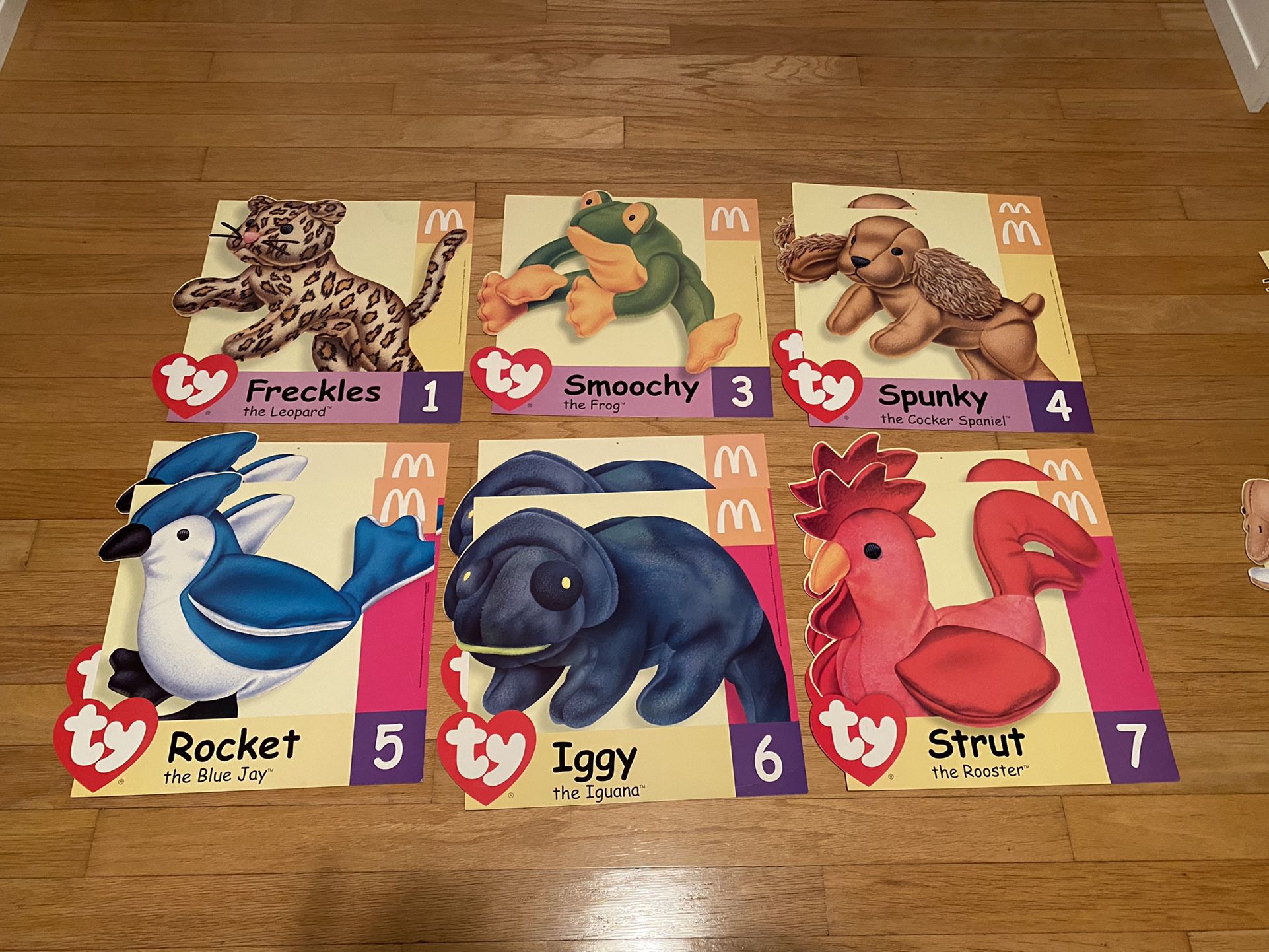 McDONALD'S Ty TEENIE BEANIE BABIES 1999 LOT OF 11 STORE POSTER DISPLAY SIGNS