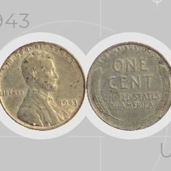 WW2 - 1943 Steel Lincoln Wheat Cent No Mint Mark Collectible Error On L Edge Rare - NO MINT MARK - VG - 8