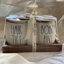 Rae Dunn Ceramic Hair Ties and Bobby Pins Set