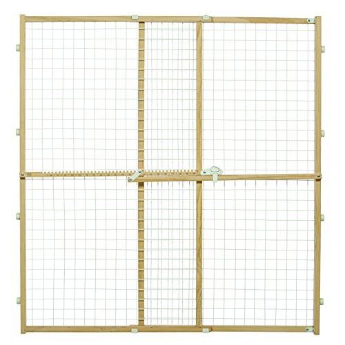 MidWest Homes For Pets 44 Inch Tall Wood And Wire Mesh Adjustable Dog Pet Gate